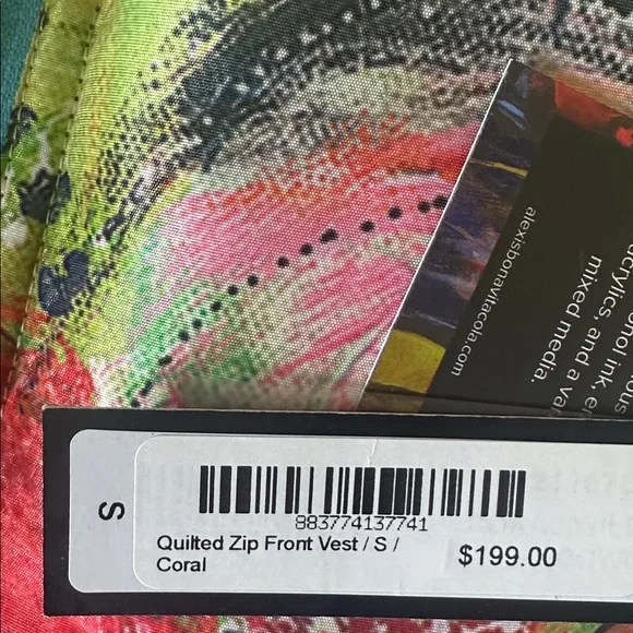 Reversible Designer Multicolor thigh length Sleeveless Vest with Yellow Accents - Picture 8 of 8